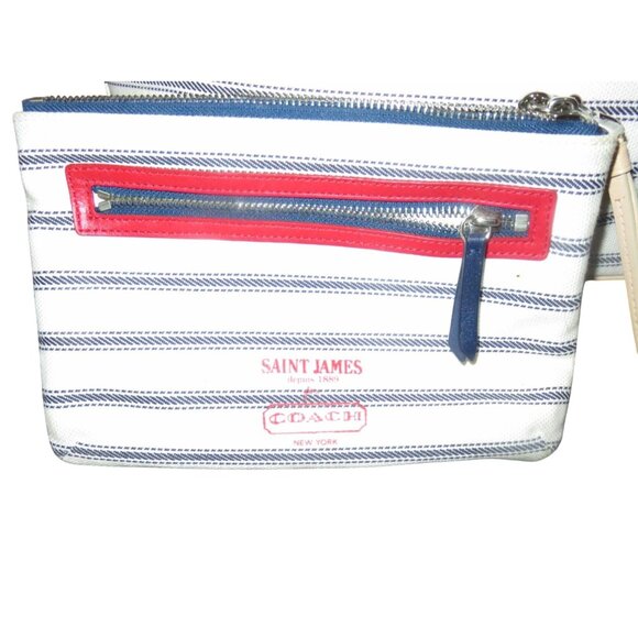 Coach Saint James limited legacy striped canvas weekender tote & pochette set - Picture 6 of 14